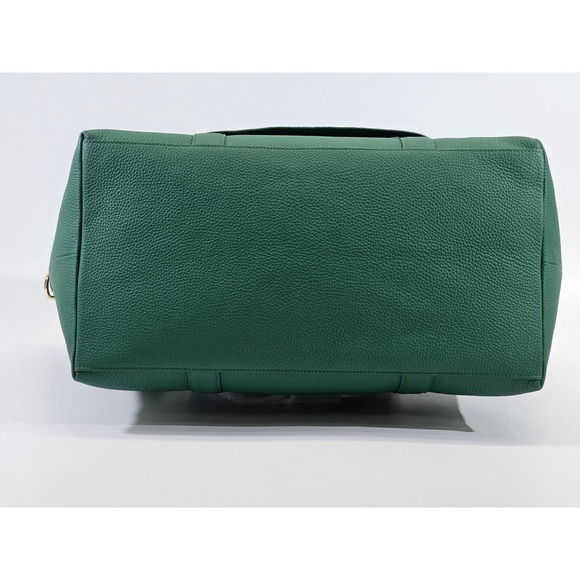 Maison de Sabre Large Leather Weekender Bag Emerald Green Duffel Tote Carry On - Picture 14 of 17